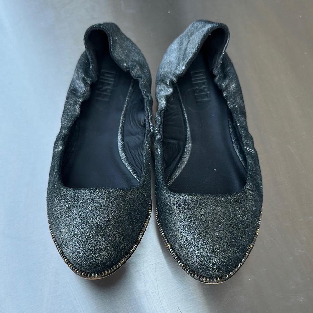 Diesel Black Flats with Elastic Edge and Flexible Sole